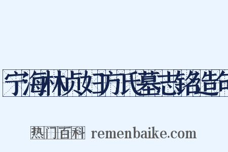 宁海林贞妇方氏墓志铭造句是什么意思的图片